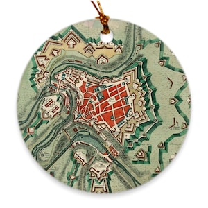 Plan de la ville de Luxembourg (1744) vintage Ornements de l’Atlas de la Ville de Luxembourg