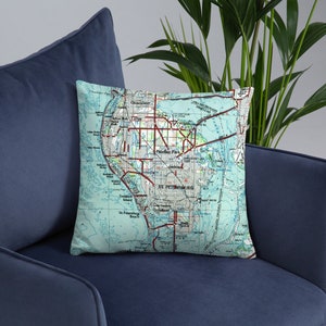 St Petersburg Florida Map (1988) Saint Pete FL Road Atlas Basic Pillow