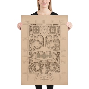 Oude Kaart van het Capitool van de V.S. (1874) Uitstekende Verenigde Staten Federale Complexe Affiche van de Atlas