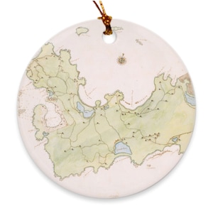 Old St Barts Map (1785) Vintage Saint Barthelemy Island Atlas  Ornaments