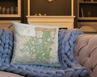 Allegheny National Forest Map (1974) Pennsylvania Nature Reserve Atlas Basic Pillow