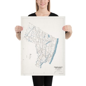 Carte du comté de Bergen NJ (1987) Affiche de l’Atlas de la région du nord du New Jersey