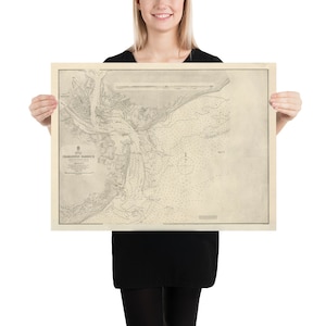 古いサウスカロライナ州チャールストンの地図（1869年）聖なる都市サウスカロライナ州ヴィンテージアトラスポスター