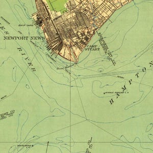 ニューポートニューズ VA 地図 (1921) デジタル画像ダウンロード