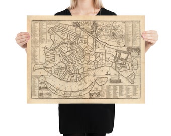 Old Venice Italy Map (1725) Vintage Venezia Italia Atlas Poster