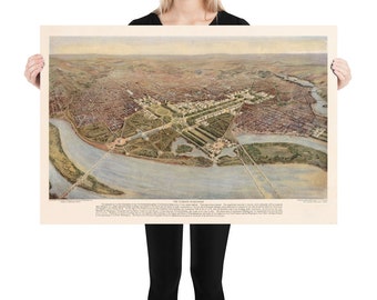Old Washington DC Map (1915) Vintage District of Columbia Atlas Poster