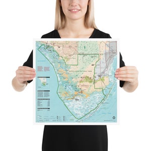 Carte du parc national des Everglades (1996) Southern Florida Natural Reserve Atlas Poster image 2