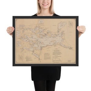 Vintage Lake Winnipesaukee Karte (1906) Alter New Hampshire Lakes Region Atlas gerahmtes Plakat