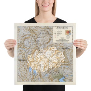 Nordmazedonien Karte (1994) Ehemaliger mazedonischer Staat in Jugoslawien Poster