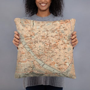 Florence Italy Vintage Map (1895) Old Firenze Street Atlas Basic Pillow