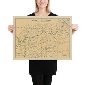 Old Ohio River Lighthouse Map (1897) Vintage Nautische & Maritieme Atlas Poster