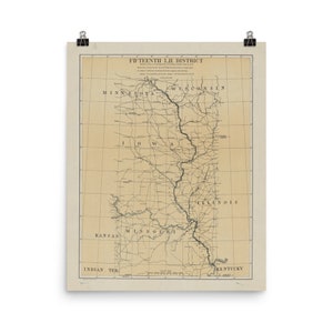 Oude Mississippi rivier vuurtoren kaart (1898) Vintage grote modderige Atlas poster
