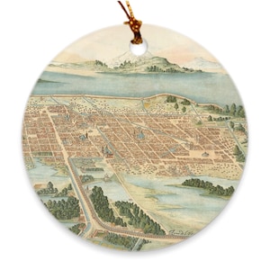 Old Mexico City Map (1628) Vintage Capital Atlas  Ornaments