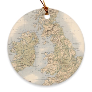 古いイギリス諸島の物理的地質地図 (1852) ヴィンテージ イギリスの地質学的地形装飾