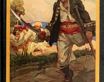 Treasure Island PDF Book with Illustrations - Pirate Artwork Collection Digital Download
