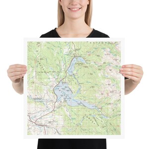 Pôster Mapa do Lago Granby (1984) Atlas do Reservatório do Norte de Colorado