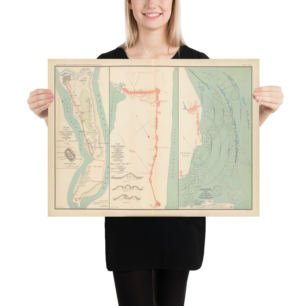 古いアメリカ南北戦争の地図 - Etsy 日本