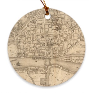 Alte Rouen Frankreich Karte (1724) Vintage Normandy Hauptstadt Atlas Ornamente