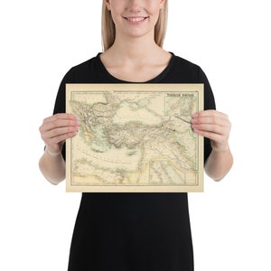 Vintage Ottoman Empire Map (1872) Old Turkish Imperial Territories ...