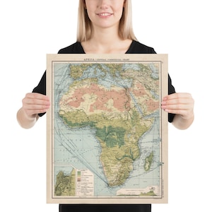 Old Africa Commercial Shipping Routes Map (1907) Vintage African Ports Atlas Poster