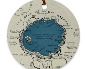 Old Crater Lake National Park Map (1919)  Ornaments