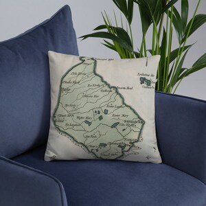 Old Bornholm Island Denmark Map (1801) Vintage Danish Isle Atlas Basic Pillow