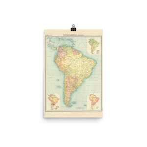 Old South America Map (1922) Vintage Latin America Atlas Poster image 4