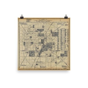 Las Vegas NV Carte (1920) Old Sin City Nevada Atlas Poster