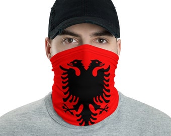 Bandera de Albania Máscara de cara - Orgullo albanés & Ancestry cuello Gaiter