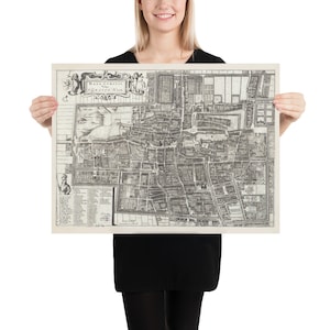 Den Haag Niederlande Vintage Karte (1690) alte Den Haag Stadt Atlas Poster
