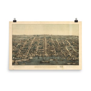 Alexandria Virginia Vintage Map - Old Town Alexandria Lithograph (1863) Poster
