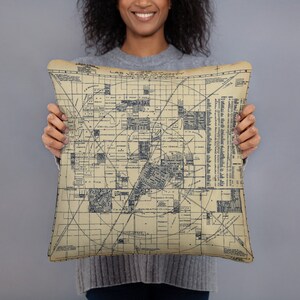 Las Vegas NV Carte (1920) Old Sin City Nevada Atlas Basic Pillow