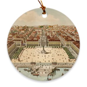 Oude Lissabon Portugal Kaart (1860) Vintage Lisboa City Atlas Ornamenten