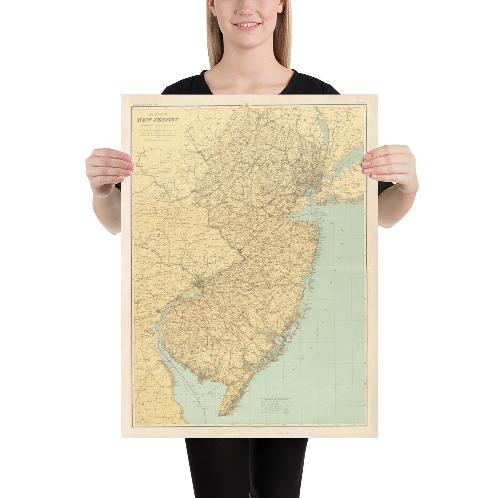 New jersey railroad map - Etsy México, image size:1000x1000