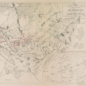 Schlacht von Waterloo Karte (1846)