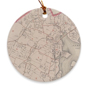 Old Dorchester Ma Map (1884) Vintage Boston Massachusetts Neighborhood  Ornaments