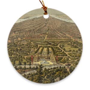 New York Stadtplan (1872) Vintage Nyc Vögel Auge Atlas Ornamente
