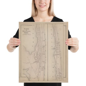 Old Seabright & Monmouth Beach NJ Map (1873) Vintage New Jersey Shore Atlas Poster