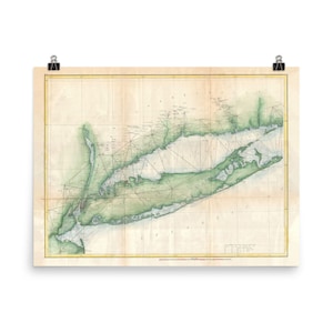 Mapa de Long Island (1873) Cartel del viejo Atlas de Nassau & Suffolk en el condado de NY
