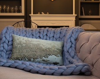 オールド ニューベッドフォード MA (1876) ヴィンテージ ザ ホエール シティ アトラス ベーシック ピロー