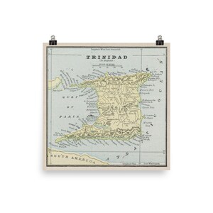 古いトリニダード地図 (1901) ヴィンテージ トリニダード地図帳ポスター