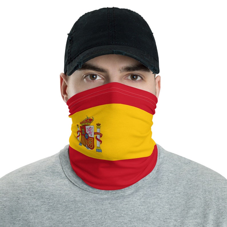 Spain Flag Face Mask Spanish Heritage and Ancestry Neck Etsy