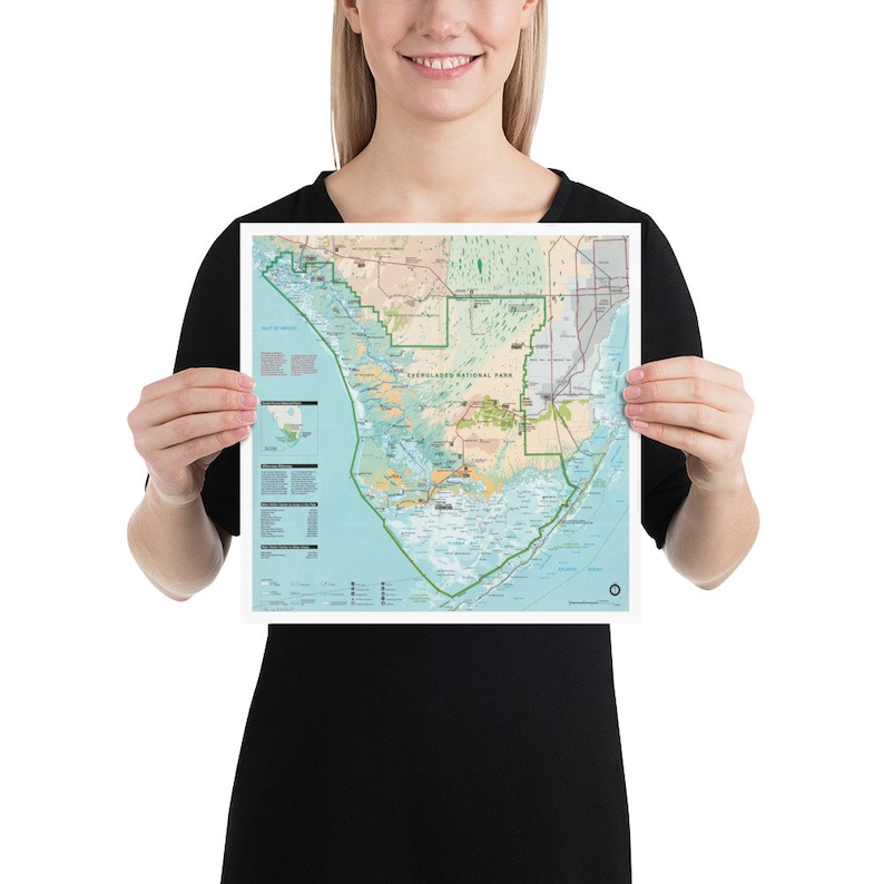 Carte du parc national des Everglades (1996) Southern Florida Natural Reserve Atlas Poster image 5