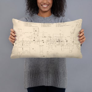 Colonial Williamsburg Map (1781) Historic Virginia Landmarks Basic Pillow