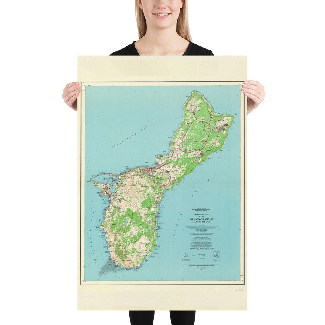 Old Guam Island Map 1965 Vintage US Micronesia Territory - Etsy