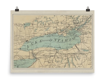 Old Lake Ontario Leuchtturms Karte (1898) Nautische Great Lakes Chart Poster