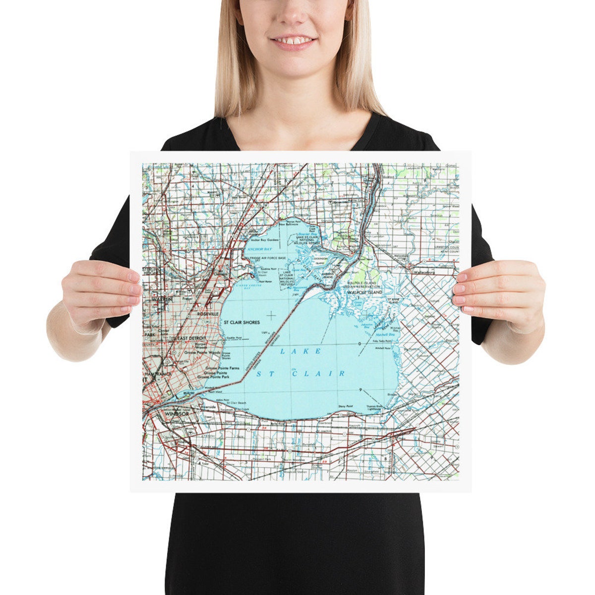 Old Lake St Clair Map (1961) Vintage Lac Sainte-claire Atlas Poster - Etsy