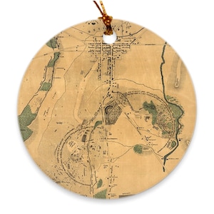 Old Gettysburg Battlefield Map (1864) Vintage Us Civil War Battle Atlas  Ornaments
