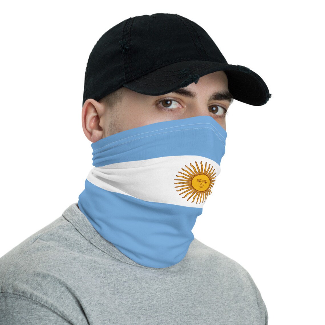 Old Argentina Flag Face Mask - Argentinian Pride & Ancestry Neck Gaiter ...