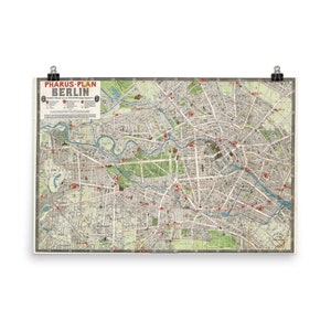Vintage Berlin Germany Map (1905) City and Street Atlas Poster